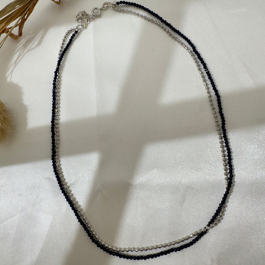 Two Layer Black Agate Necklace