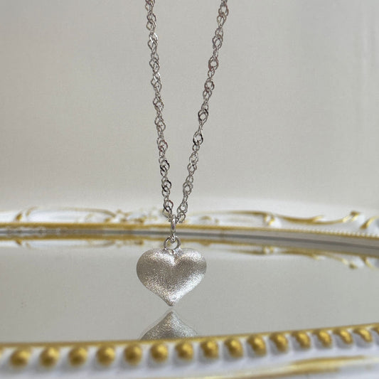 Frosted Love Puff Necklace