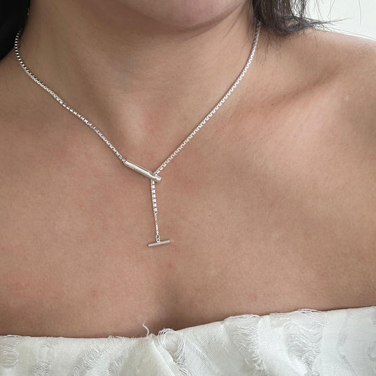 Minimalist Slide Bar Lariat Necklace