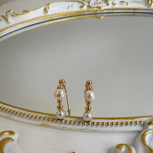 Aurora Beaded Pearl Hoops