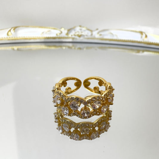 Cluster Sparkle Adjustable Ring