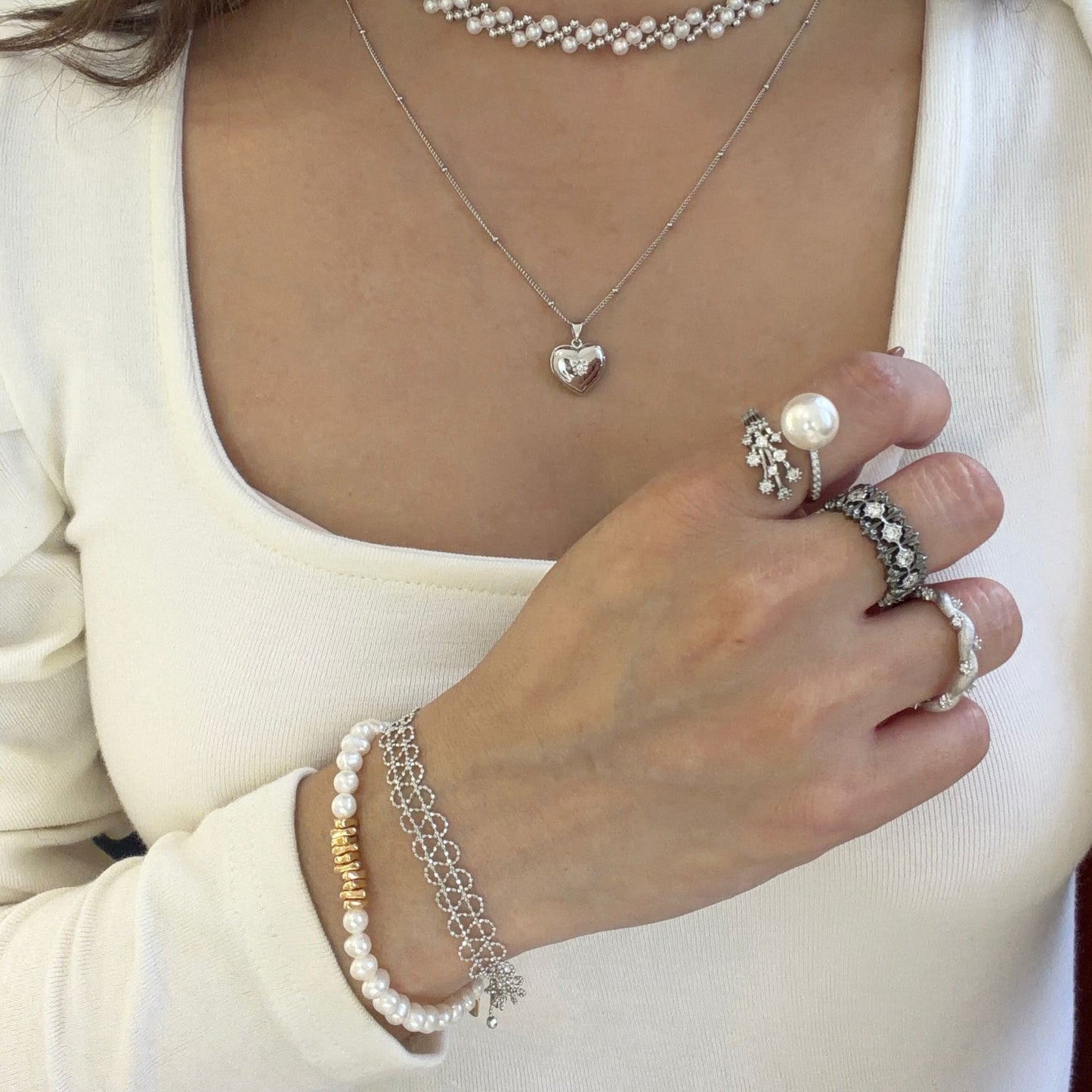 Golden Ripple Freshwater Pearl Bracelet