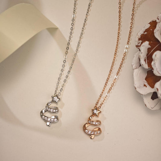 925 Silver Christmas Tree Necklace